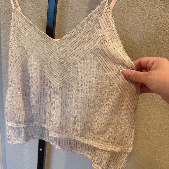 Parker 2 Three 4 Cream Beaded Camisole Top Women's Small - Picture 2 of 6